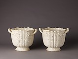 Pair of wine coolers (seaus à bouteilles), Lead-glazed earthenware., French, Lunéville (?)